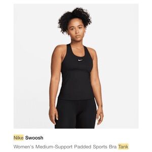 Nike Black Racerback Tank with White Swoosh